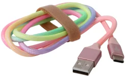 PhoneFood USB-A til USB-C kabel regnbuefarget - 1 meter | Kabler & Adaptere