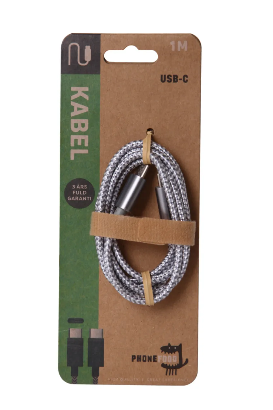 PhoneFood USB-C til USB-C kabel - 1 meter | Lyd & Tilbehør Til Mobiltelefoner|Kabler & Adaptere