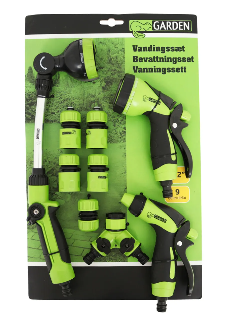Garden Vanningssett 9 deler - ® | Koblinger & Sprøytepistoler