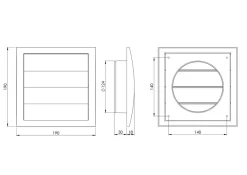 Ventilajsonsrist Ø124 mm selvlukkende | Ventilasjon
