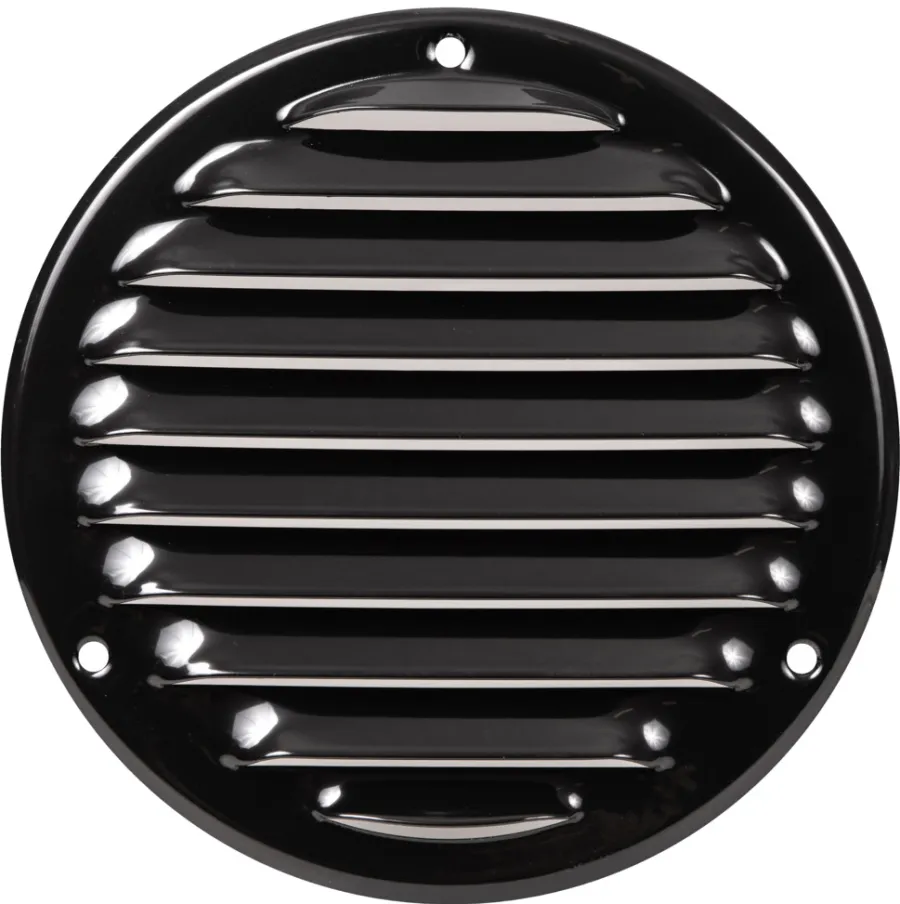 Ventilrist med netting Ø165 mm - svart metall | Ventilasjon