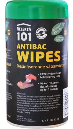 101 Våtservietter antibakteriell 50 stk. | Desinfeksjon