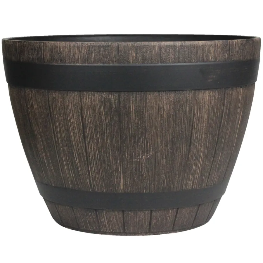 Scan-Pot Whiskytønne i trelook | Krukker|Plantebord & Høybed