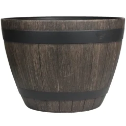 Scan-Pot Whiskytønne i trelook Ø37,5 x H26,5 cm | Krukker|Plantebord & Høybed